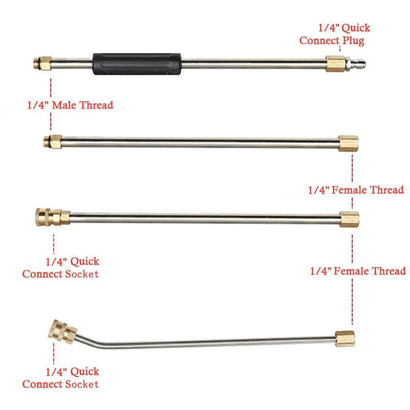 Top Selling 1/4'' Quick Connect High Pressure Wand Extension Rod 7.5feet 9.1 Feet 4000 PSI 30 Degree
Top Selling 1/4'' Quick Connect High Pressure Wand Extension Rod 7.5feet 9.1 Feet 4000 PSI 30 Degree