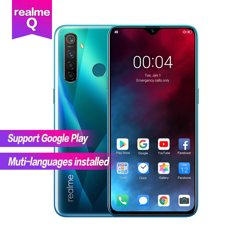 Realme Q 6.3''Full Screen R 5 pro Snapdragon 712AIE Octa Core Waterproof Super VOOC 2340×1080 5cameras 48MP Face+Fingerprint ID
Realme Q 6.3''Full Screen R 5 pro Snapdragon 712AIE Octa Core Waterproof Super VOOC 2340×1080 5cameras 48MP Face+Fingerprint ID