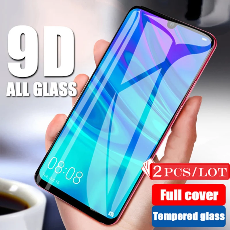 Фото Закаленное стекло 9D для Huawei P Smart с полным покрытием экрана 2019 2 шт. защитное на Hauwei
