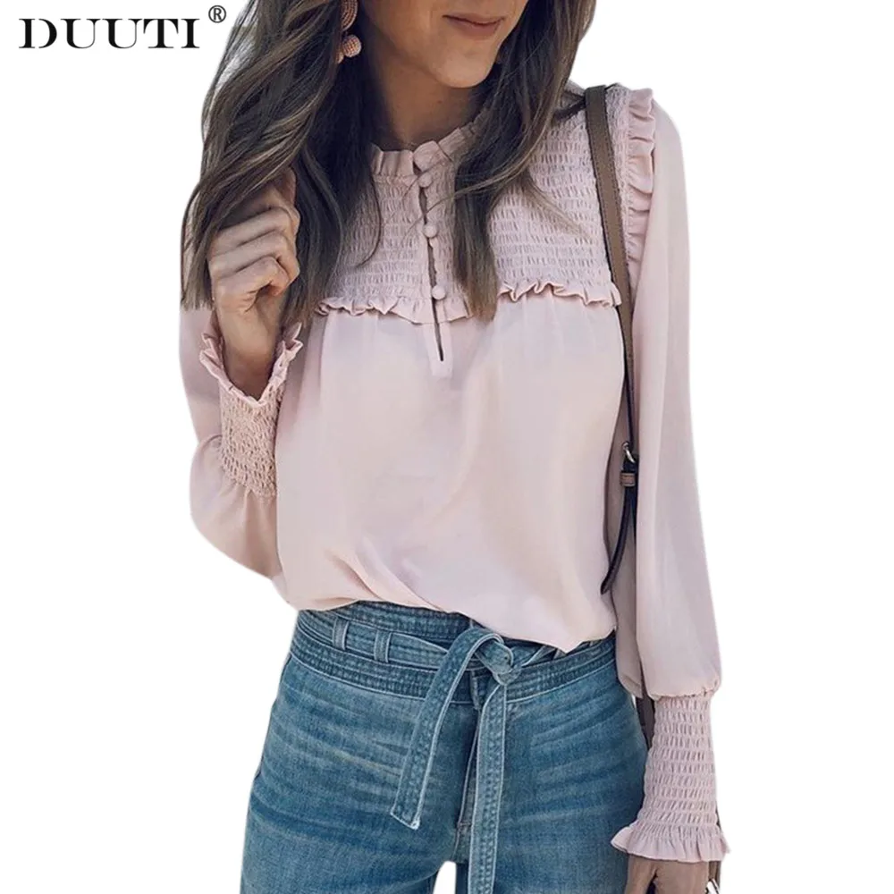 Autumn Blouse Women Santern Sleeve Female O Neck Office Ladies Slim Casual Vintage Retro Chic Top D30
Autumn Blouse Women Santern Sleeve Female O Neck Office Ladies Slim Casual Vintage Retro Chic Top D30