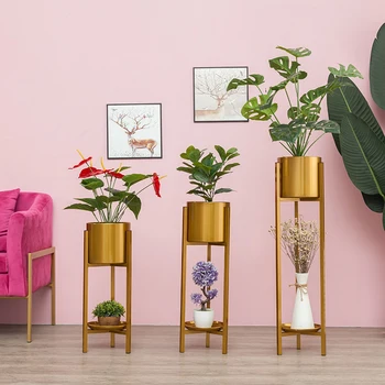 Nordic Flower Frame Wrought Iron Floor-standing Golden Balcony Living Room Indoor Home Floor-standing Metal Flower Pot Rack
Nordic Flower Frame Wrought Iron Floor-standing Golden Balcony Living Room Indoor Home Floor-standing Metal Flower Pot Rack