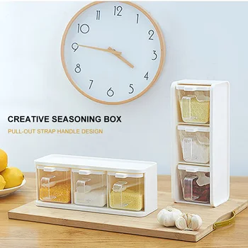 3 Pcs Seasoning Box Herb Spices Storage Condiment Jar Cooking Spice Rack Spoon Kitchen with Lid Container Seasoning Box
3 Pcs Seasoning Box Herb Spices Storage Condiment Jar Cooking Spice Rack Spoon Kitchen with Lid Container Seasoning Box