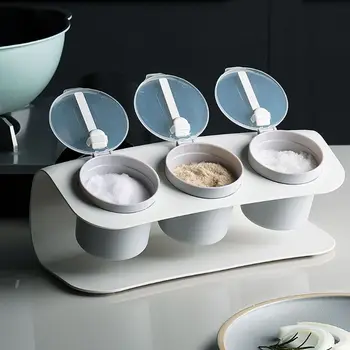 1Set Household Seasoning Box 3 Grid Storage Container with Cover Spoon Rack Kitchen Gadgets Spice Bottle Seasoning Salt Box Set
1Set Household Seasoning Box 3 Grid Storage Container with Cover Spoon Rack Kitchen Gadgets Spice Bottle Seasoning Salt Box Set