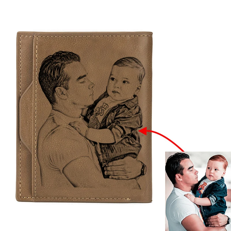 Picture Wallet Men Retro Short Large-Capacity Multi-Card Bifold Pu Leather Purses Engraving Photo Customized Father's Day Gift
Picture Wallet Men Retro Short Large-Capacity Multi-Card Bifold Pu Leather Purses Engraving Photo Customized Father's Day Gift
