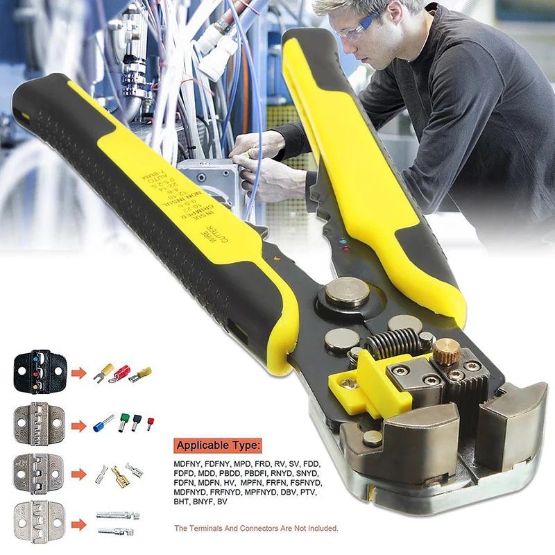 Wire Cutter Automatic Crimping Wire Stripper Multi-functional Peeling Tools Terminal Pliers Terminal 0.2-6.0mm Hand Tool Hotsale
Wire Cutter Automatic Crimping Wire Stripper Multi-functional Peeling Tools Terminal Pliers Terminal 0.2-6.0mm Hand Tool Hotsale