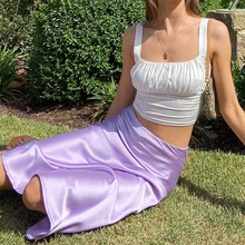 2021 Spring and Summer Solid Purple Satin Silk Long Skirt High Waist Bag Hip A-line Midi Skirt Elegant Temperament Office Lady
2021 Spring and Summer Solid Purple Satin Silk Long Skirt High Waist Bag Hip A-line Midi Skirt Elegant Temperament Office Lady