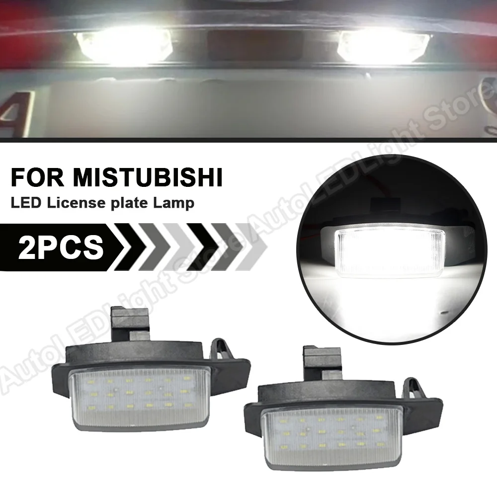 

For Peugeot 4007 Citroen C-Crosser Mitsubishi Lancer Sportback Outlander II III Car LED License Number Plate Light Lamp 2Pcs