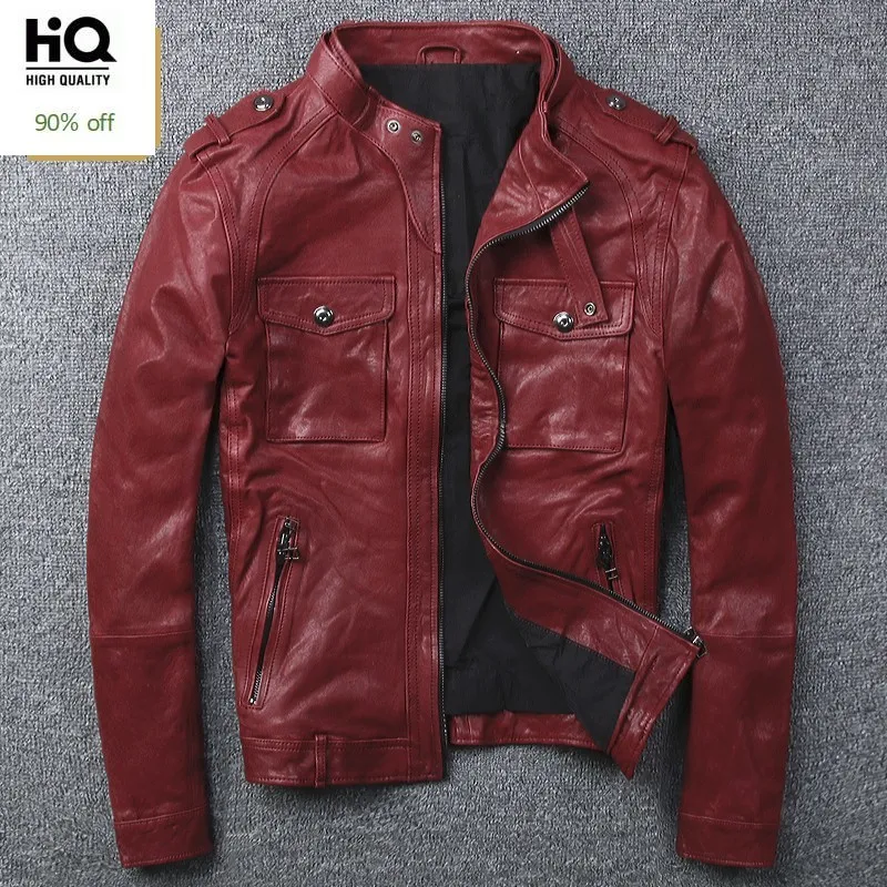 Autumn New Men Biker Windbproof Stand Collar Real Leather Jacket 100% Sheepskin Pilot Outwear Coat Genuine Leather Bomber Jacket
Autumn New Men Biker Windbproof Stand Collar Real Leather Jacket 100% Sheepskin Pilot Outwear Coat Genuine Leather Bomber Jacket