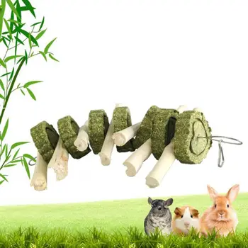 

Pet Chew Molar Sticks Sweet Bamboo Grass Cake Teeth Care Toys Improves Dental Health for Rabbits Chinchillas Guinea Pigs Hamster