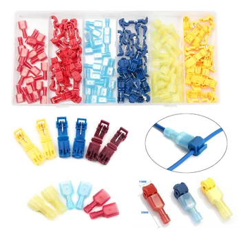 120 PCS T Tap Electrical Connectors Quick Wire Crimp Terminal Splice Taps and Insulated Male Quick Disconnect Terminals
120 PCS T Tap Electrical Connectors Quick Wire Crimp Terminal Splice Taps and Insulated Male Quick Disconnect Terminals