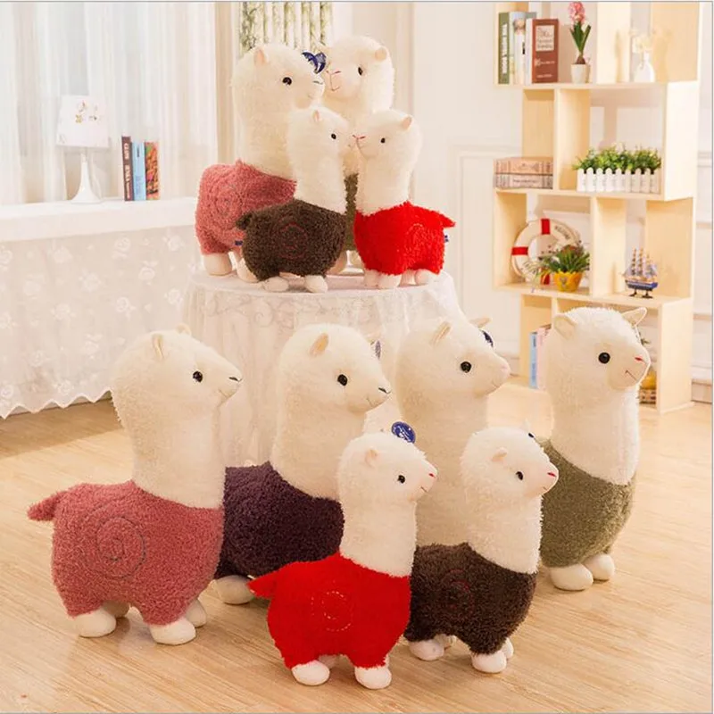 

1pcs Cute 38cm/45cm Cartoon Alpaca Soft Plush Doll Toy Stuffed Llama Animal Peluche Toy for Kids Birthday Gift