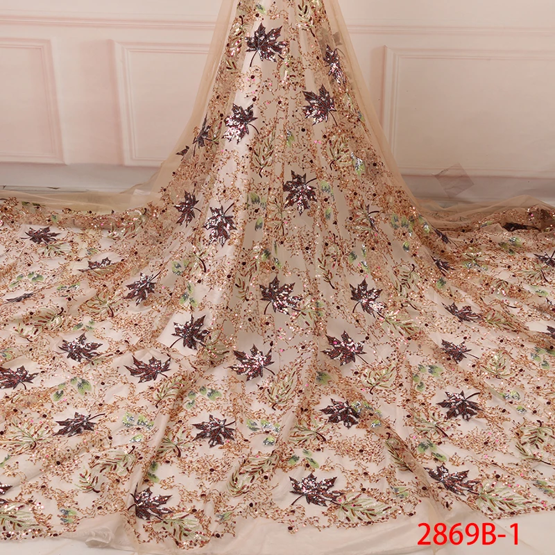 Maple Leaves Pattern Sequins Lace Fabric High Quality African Lace Fabric for Wedding Party Dress French Mesh Lace APW2869B
Maple Leaves Pattern Sequins Lace Fabric High Quality African Lace Fabric for Wedding Party Dress French Mesh Lace APW2869B