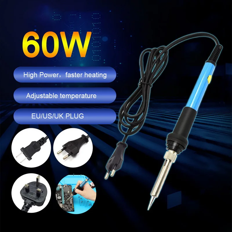 60W EU Plug LCD Digital Display Adjustable Temperature Electric Soldering Iron Welding Rework Repair Tools Soldering Iron Tool
60W EU Plug LCD Digital Display Adjustable Temperature Electric Soldering Iron Welding Rework Repair Tools Soldering Iron Tool