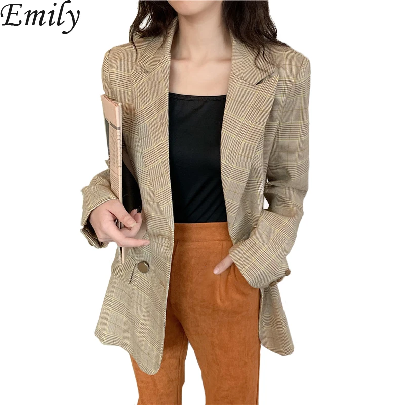 Autumn Vintage Double Breasted Plaid Women Pockets Jackets Ladies Retro Suits Coat Feminino Outerwear Ropa Mujer
Autumn Vintage Double Breasted Plaid Women Pockets Jackets Ladies Retro Suits Coat Feminino Outerwear Ropa Mujer