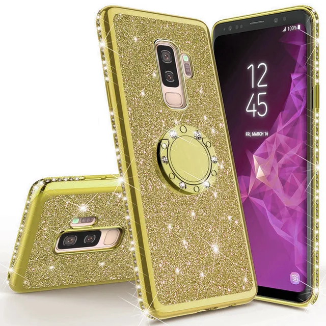 Магнитный блестящий чехол на палец для Samsung Galaxy A5 A7 S10 S10E S8 S9 Plus 2018 A6 A8 Note 8 9