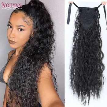 HOUYAN Long Black Brown Kinky Curly Corn Fake Hair Pieces Pony Tail Hair Extensions for women Girl 
HOUYAN Long Black Brown Kinky Curly Corn Fake Hair Pieces Pony Tail Hair Extensions for women Girl