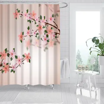 Waterproof Thicken Spring Pink Flowers White Bathroom Polyester Mildew Proof Bath Tub Shower Curtain with 12 pcs Hooks
Waterproof Thicken Spring Pink Flowers White Bathroom Polyester Mildew Proof Bath Tub Shower Curtain with 12 pcs Hooks