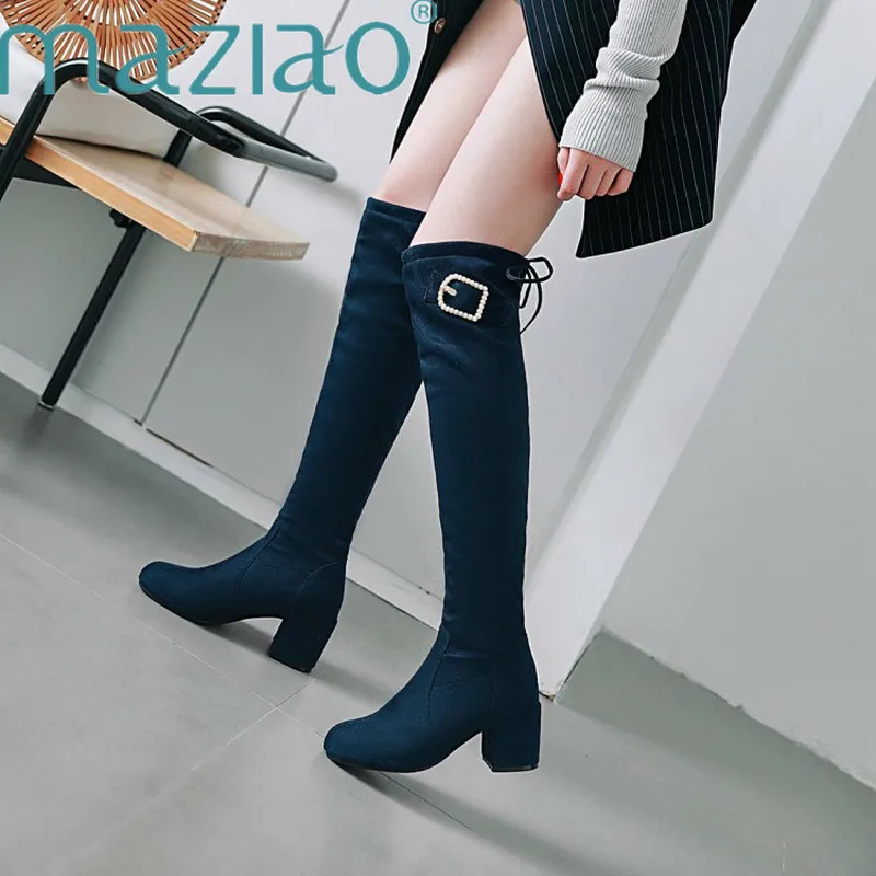 Buckle Flock Thigh Boots String Bead Thick High Heel Thigh Boots Sweet Platform Side Slip on Over The Knee Shoes Woman MAZIAO
Buckle Flock Thigh Boots String Bead Thick High Heel Thigh Boots Sweet Platform Side Slip on Over The Knee Shoes Woman MAZIAO