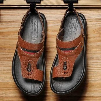 2020 New Men Slippers Genuine Leather Summer Male Flip Flops Breathable Comfortable Mens Sandals Outdoor Flats Footwear Size 46
2020 New Men Slippers Genuine Leather Summer Male Flip Flops Breathable Comfortable Mens Sandals Outdoor Flats Footwear Size 46