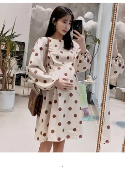 Fashion hipster pregnant women new loose wave point pregnant women dress waist was thin in the long paragraph pregnant women ski 
Fashion hipster pregnant women new loose wave point pregnant women dress waist was thin in the long paragraph pregnant women ski