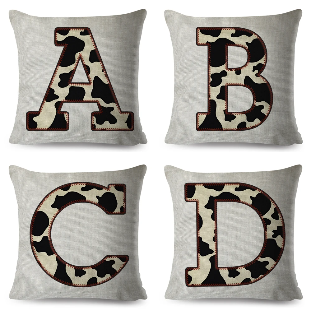 A-Z Cow Pattern Cushion Cover for Sofa Home Car Children Room Decor Geometric Letter Pillowcase Polyester Pillow Case 45x45cm
A-Z Cow Pattern Cushion Cover for Sofa Home Car Children Room Decor Geometric Letter Pillowcase Polyester Pillow Case 45x45cm