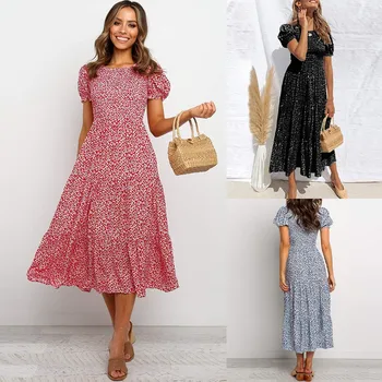 Floral Print Bohemian Dress Women Casual O Neck Chiffon Print Dress Summer Vestidos Mujer Short Sleeve Midi Dress Sukienka #C3
Floral Print Bohemian Dress Women Casual O Neck Chiffon Print Dress Summer Vestidos Mujer Short Sleeve Midi Dress Sukienka #C3