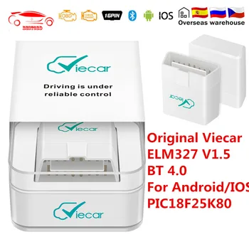 Original Viecar ELM 327 V1.5 Bluetooth 4.0 For Android/IOS ELM327 v1.5 PIC18F25K80 OBD2 Scanner obd code reader diagnostic tool
Original Viecar ELM 327 V1.5 Bluetooth 4.0 For Android/IOS ELM327 v1.5 PIC18F25K80 OBD2 Scanner obd code reader diagnostic tool