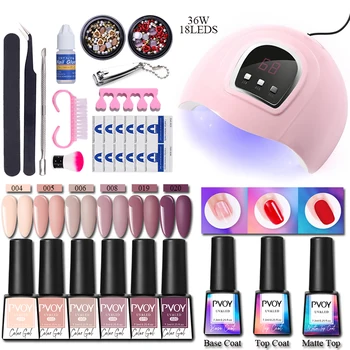 Nail Gel Set 36W 18LEDS UV LED Lamp For Nail Art Semi-Permanent 7.3ml Gel Nail Polish Set Set Gel Varnish Sets Nail Art Tools
Nail Gel Set 36W 18LEDS UV LED Lamp For Nail Art Semi-Permanent 7.3ml Gel Nail Polish Set Set Gel Varnish Sets Nail Art Tools