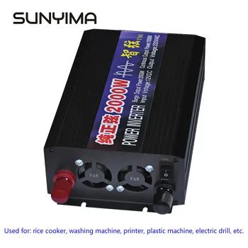 SUNYIMA 2000W Pure Sine Wave Car Power Inverter DC12V/24V/48V to AC220V Double Digital Display Power Converter Booster for DIY
SUNYIMA 2000W Pure Sine Wave Car Power Inverter DC12V/24V/48V to AC220V Double Digital Display Power Converter Booster for DIY