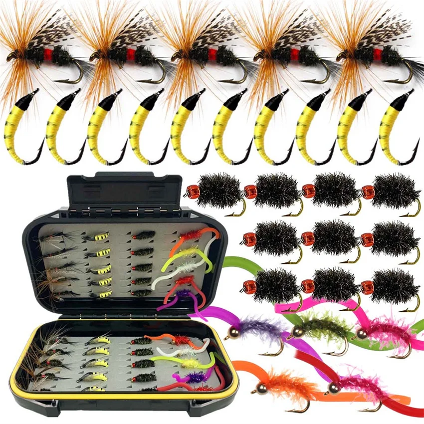 40Pieces/Box Outdoor Dry/Wet Fly Nymph Fly Lure Assotment with Fly Box for Trout Fly Fishing Flies
40Pieces/Box Outdoor Dry/Wet Fly Nymph Fly Lure Assotment with Fly Box for Trout Fly Fishing Flies