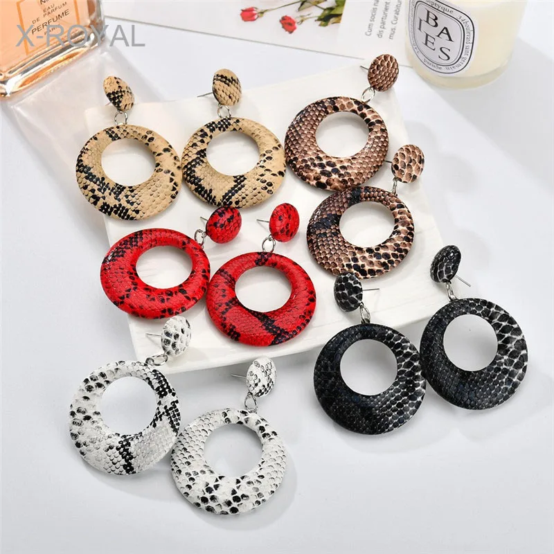 X-ROYAL Women Round Shape Geometric Hyperbole Drop Earrings Fashion Leopard Python Pattern Colorful Pu Leather Dangle Earrings
X-ROYAL Women Round Shape Geometric Hyperbole Drop Earrings Fashion Leopard Python Pattern Colorful Pu Leather Dangle Earrings