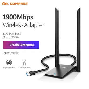 1900Mbps High Power 4*PA USB3.0 Wireless Network Card Desktop PC Wifi Adapters Receiver Long Range 2*6dBi Antenna
1900Mbps High Power 4*PA USB3.0 Wireless Network Card Desktop PC Wifi Adapters Receiver Long Range 2*6dBi Antenna
