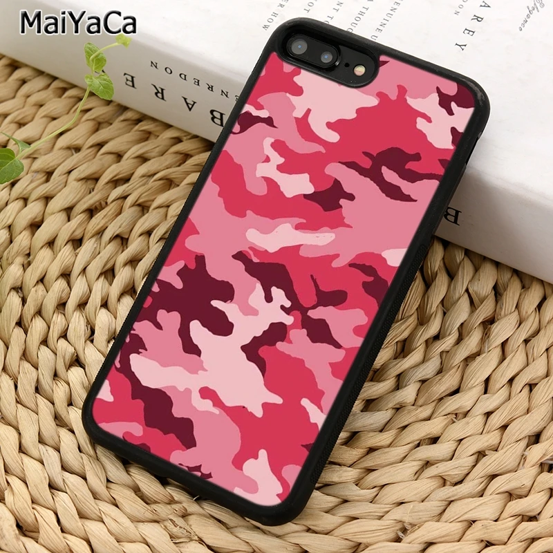 Розовый камуфляжный чехол MaiYaCa для телефона iPhone X XR XS 11 12 Pro MAX 5 6 7 8 Plus Samsung Galaxy S5 S6 S7 S8