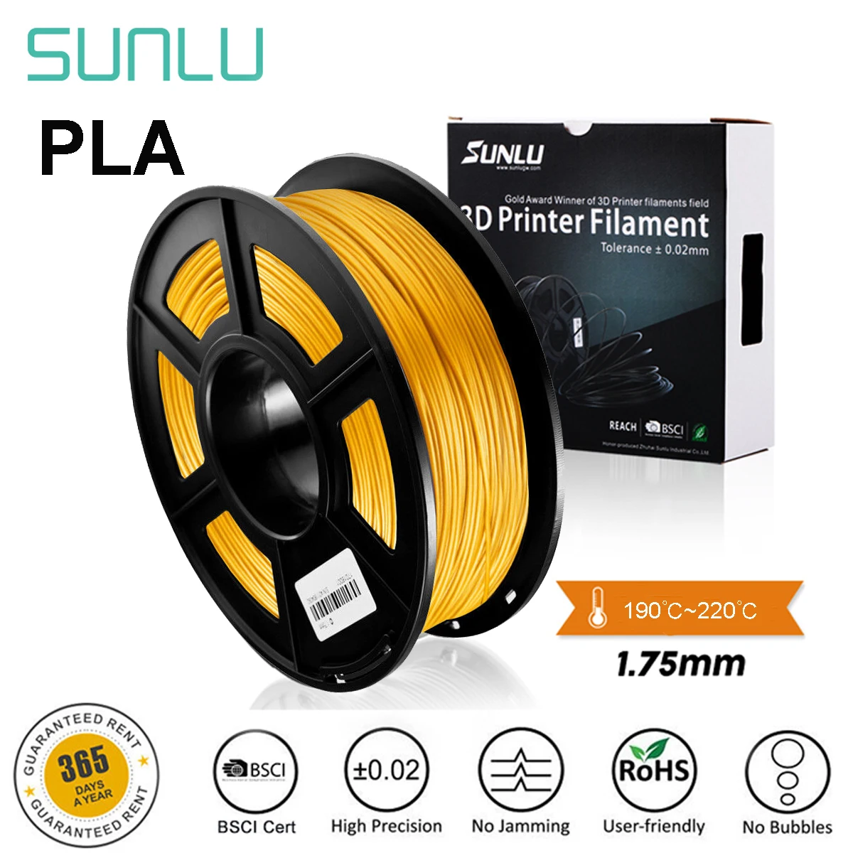 

SUNLU PLA 3D Printer Filament 1.75mm plastic 1kg for 3d printing Environmentally friendly material