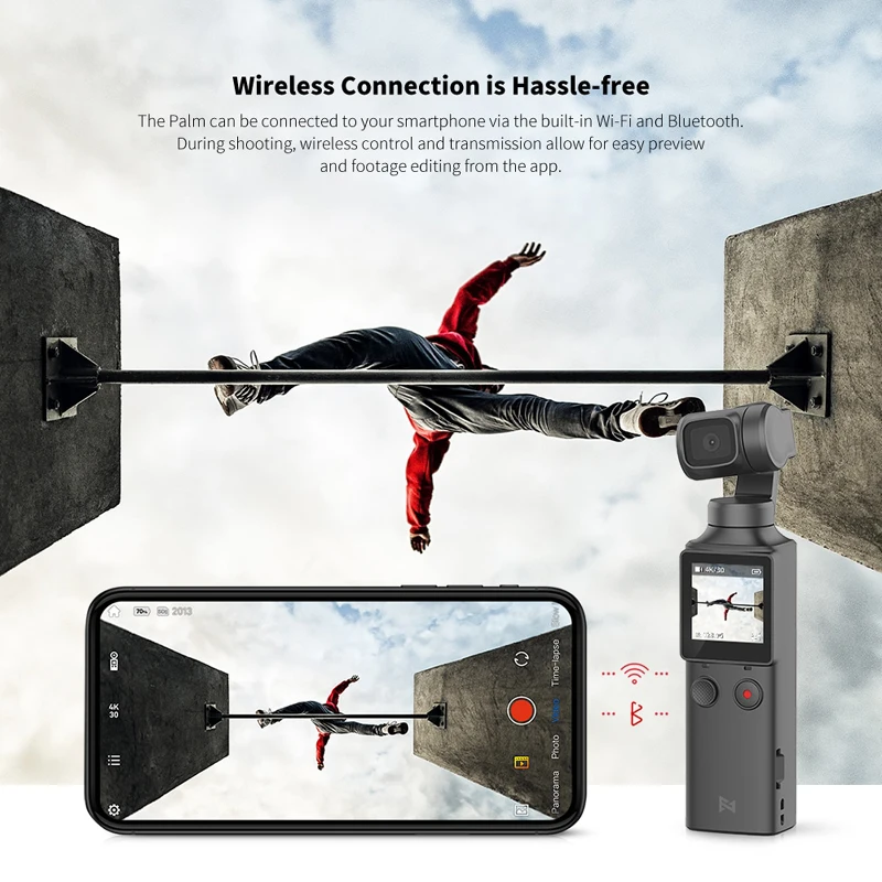 FIMI PALM camera 3-Axis 4K HD Handheld Gimbal Camera Stabilizer 128° Wide Angle Smart Track Built-in Wi-Fi control Hot Selling
FIMI PALM camera 3-Axis 4K HD Handheld Gimbal Camera Stabilizer 128° Wide Angle Smart Track Built-in Wi-Fi control Hot Selling