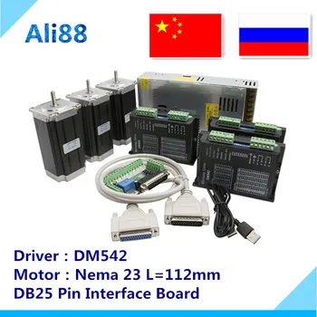 3 Axis CNC Router Kit 3Nm/425oz.in Nema 23 Stepper Motor & DM542 servo Driver CNC Mill Router Lathe +DB25 Breakout Board
3 Axis CNC Router Kit 3Nm/425oz.in Nema 23 Stepper Motor & DM542 servo Driver CNC Mill Router Lathe +DB25 Breakout Board