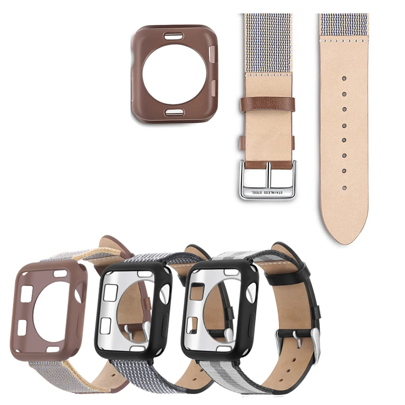 New Genuine Leather Canvas Watchband For Apple Watch 4/3/2/1 Sport Bracelet Wristband iwatch 44/42/40/38mm Replacement Buckle
New Genuine Leather Canvas Watchband For Apple Watch 4/3/2/1 Sport Bracelet Wristband iwatch 44/42/40/38mm Replacement Buckle
