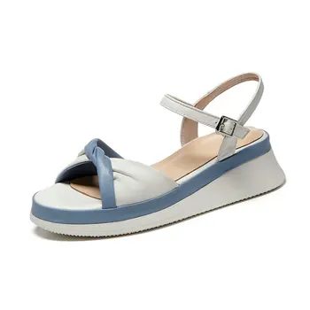 Genuine Leather Wedged Shoes Women Sexy High Heels platform sandals Summer Basic Party Shoes Woman
Genuine Leather Wedged Shoes Women Sexy High Heels platform sandals Summer Basic Party Shoes Woman