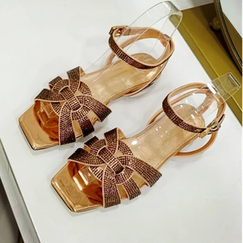 Women Sandals 2020 New Fashion Patent Leather Flats Sandals Luxury Design Crystal Peep Toe Buckle Strap Women Gladiator Sandals
Women Sandals 2020 New Fashion Patent Leather Flats Sandals Luxury Design Crystal Peep Toe Buckle Strap Women Gladiator Sandals