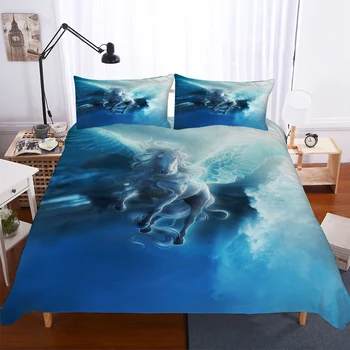 Reactive Printing blue sky Unicorn Duvet Cover Set Home Textile unicorn bedding set cartoon 135x200 housse de couette cute BB580 
Reactive Printing blue sky Unicorn Duvet Cover Set Home Textile unicorn bedding set cartoon 135x200 housse de couette cute BB580