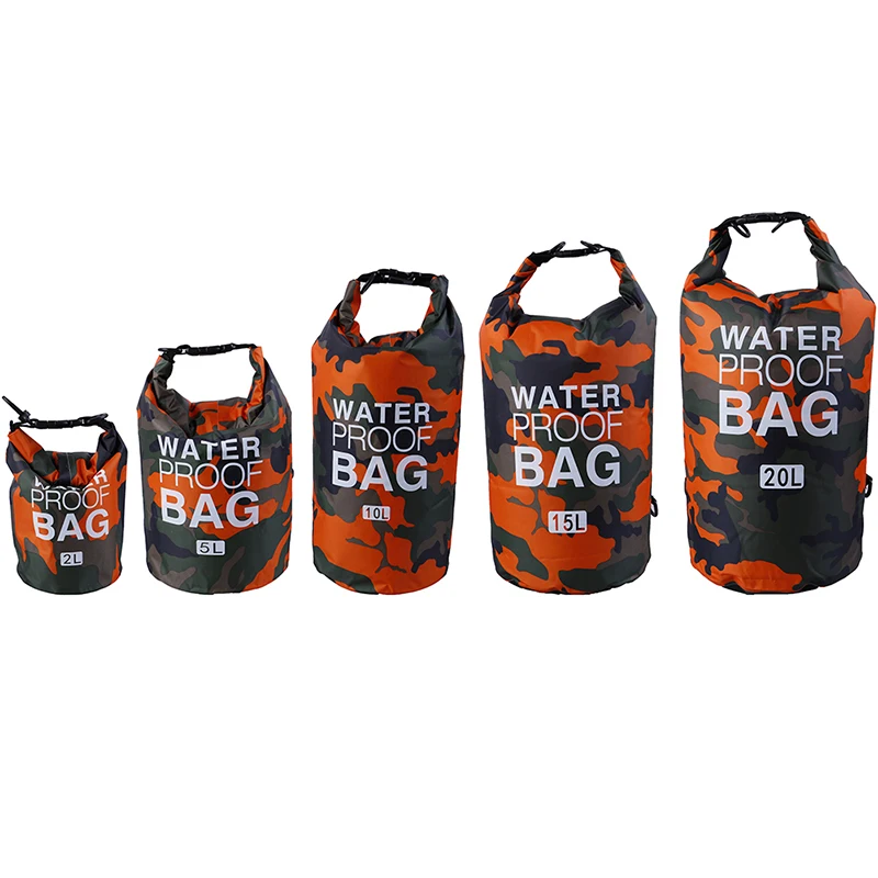 PVC Waterproof Dry Bags 2/5/10/15/20L Outdoor Portable Camouflage Rafting Diving Dry Bag Sack Swimming Bags for River Trekking 
PVC Waterproof Dry Bags 2/5/10/15/20L Outdoor Portable Camouflage Rafting Diving Dry Bag Sack Swimming Bags for River Trekking