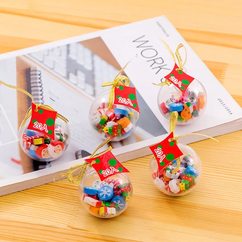 Фото Милые рождественские ластики мини с шариками новогодние подарки для | Ластик (4000353921787)