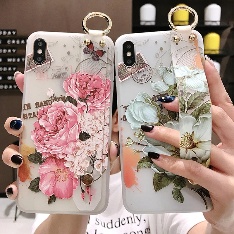 Flowers Wrist Strap Phone Cover For Huawei Mate 10 20 Pro Hand Band Soft TPU Relief Stand Case For Huawei P10 P20 Pro P20 Lite
Flowers Wrist Strap Phone Cover For Huawei Mate 10 20 Pro Hand Band Soft TPU Relief Stand Case For Huawei P10 P20 Pro P20 Lite
