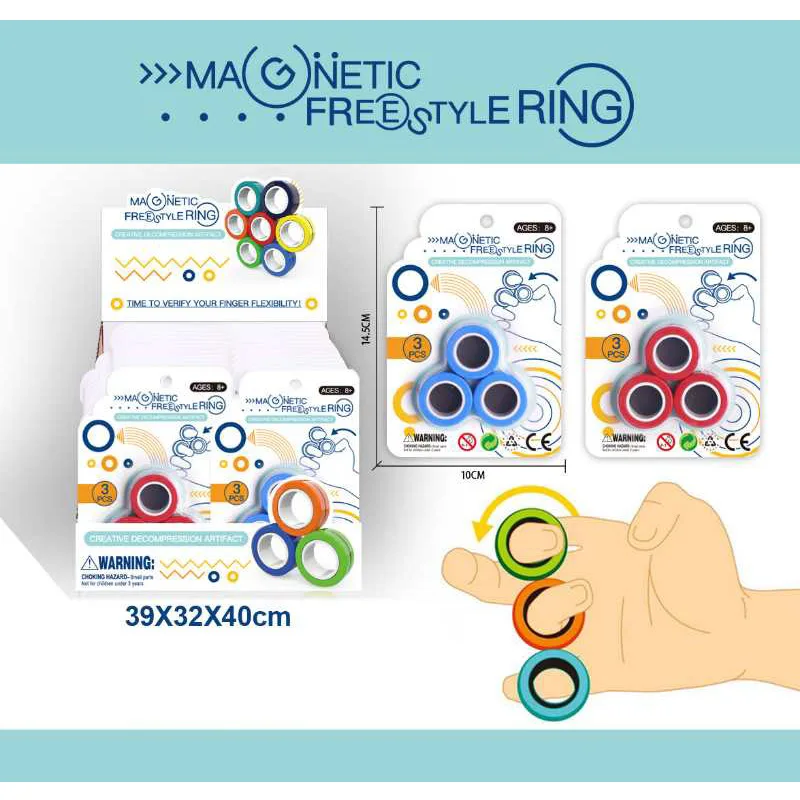 FinGears Magnetic Rings Fidget Spin Toys Stress Relief Autism ADHD Anxiety Focus Decompression Gathering Magic Performance gift
FinGears Magnetic Rings Fidget Spin Toys Stress Relief Autism ADHD Anxiety Focus Decompression Gathering Magic Performance gift