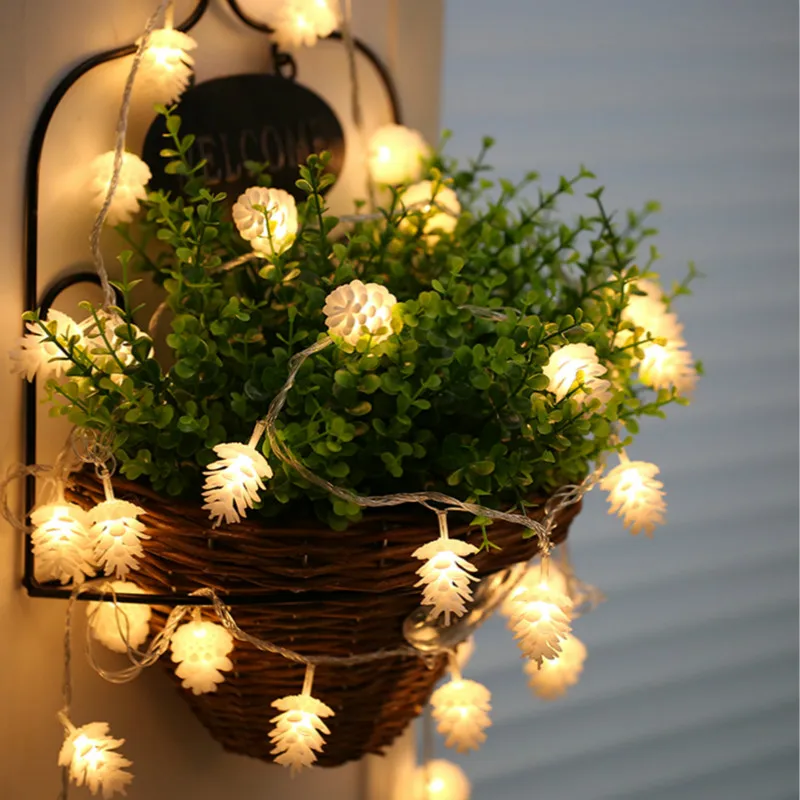 AC220v 10/20/30 м Led Pinecone струнный светильник s мигающий Сказочный наружный Декор