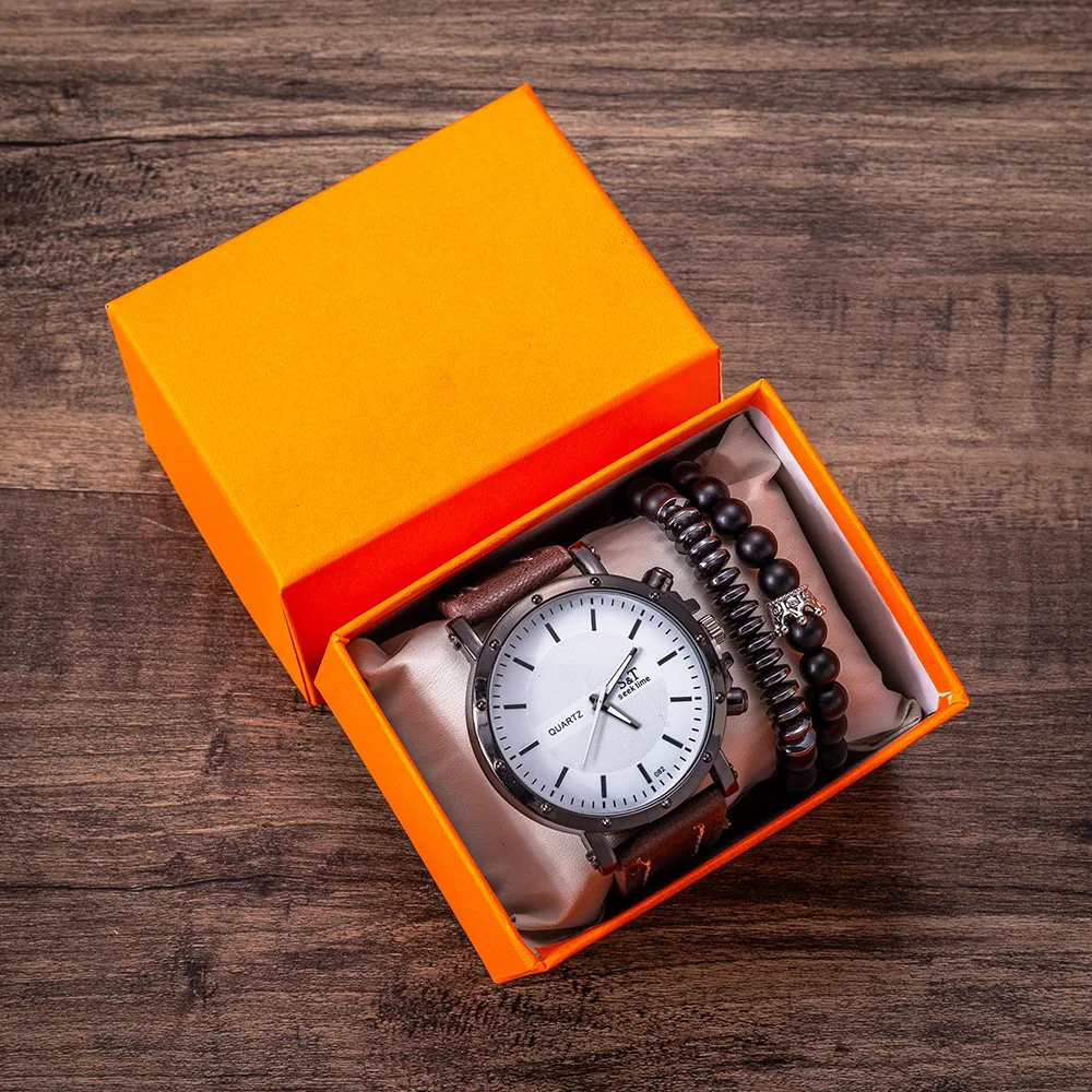 Quality-Men's Gift Set Beautifully Packaged Watch + Bracelet Set Creative Combination Set-3 Pieces
Quality-Men's Gift Set Beautifully Packaged Watch + Bracelet Set Creative Combination Set-3 Pieces