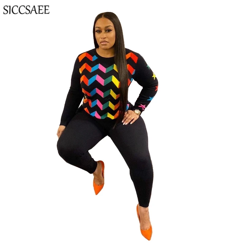 Contrast Color Wave Striped Five-point Star Geometric Printed Two Piece Set Colorful Tracksuit For Women Casual Sweat Suit 2020
Contrast Color Wave Striped Five-point Star Geometric Printed Two Piece Set Colorful Tracksuit For Women Casual Sweat Suit 2020