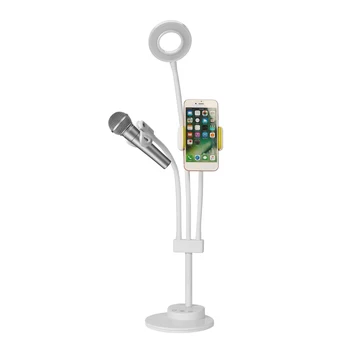 3 in 1 Lazy Bracket Phone Stand with Microphone Holder Flexible Cellphone Clip & Lightbeads Selfie Ring Light for Live Stream 
3 in 1 Lazy Bracket Phone Stand with Microphone Holder Flexible Cellphone Clip & Lightbeads Selfie Ring Light for Live Stream