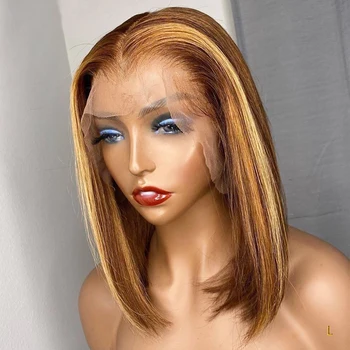 Colored Ombre Blonde 27 Highlight Remy Brazilian Short Straight BOB 130% Lace Front Human Hair Wigs For Women 13*4 Plucked
Colored Ombre Blonde 27 Highlight Remy Brazilian Short Straight BOB 130% Lace Front Human Hair Wigs For Women 13*4 Plucked