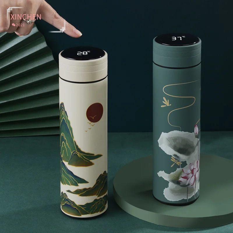 450ml Chinese Style Intelligent Thermos Bottle Classical Style LED Touch Display Stainless Steel Vacuum Flask Mug Water Bottles
450ml Chinese Style Intelligent Thermos Bottle Classical Style LED Touch Display Stainless Steel Vacuum Flask Mug Water Bottles